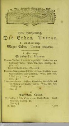 I. Abtheilung. Magre Erden