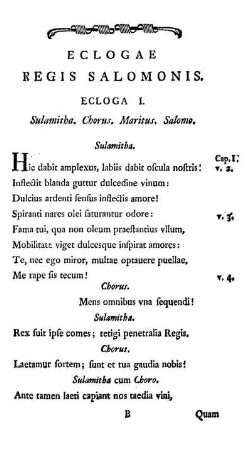 Ecloga I. Sulamitha. Chorus. Maritus. Salomo.