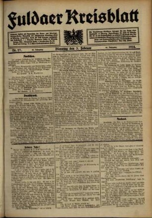 Ausgabe vom Dienstag, den 03. Februar 1914.