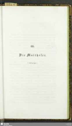 III. Die Maltheser