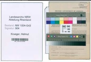 Entnazifizierung Helmut Krueger , geb. 29.01.1909 (Ingenieur)