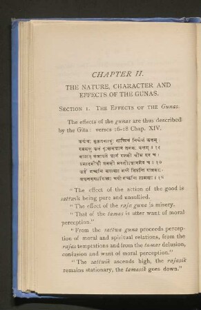 Chapter II. The nature, character and effects of the gunas.