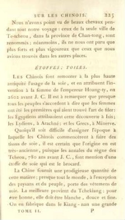 Étoffes ; Toiles