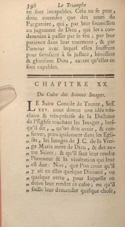 Chapitre XX. Du Culte des Saintes Images.