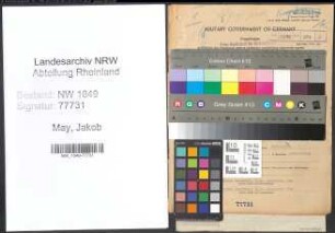 Entnazifizierung Jakob May , geb. 08.12.1901 (Schlosser)