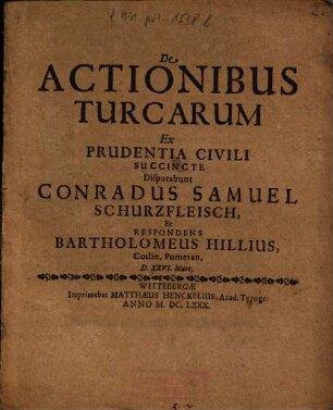 De Actionibus Turcarum