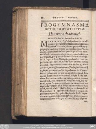 Progymnasma Octogesimum Tertium. Honores Academici. Martyrius, Smaragdus.