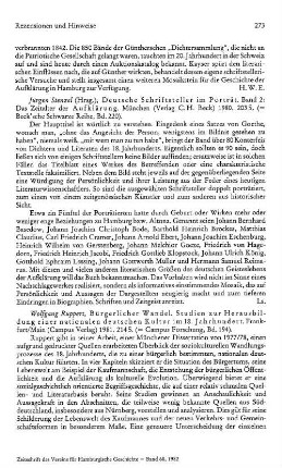 Deutsche Schriftsteller im Porträt, Bd. 2, das Zeitalter der Aufklärung, hrsg. von Jürgen Stenzel, (Beck'sche schwarze Reihe, 220) : München, Beck, 1980