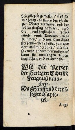 Wie die Ketzer der Heiligen Schrifft Zeugnuß brauchen. Das Fünff und dreyssigste Capittel.