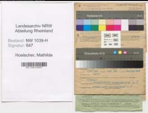 Entnazifizierung Mathilde Hoelscher , geb. 17.02.1902 (Angestellte)