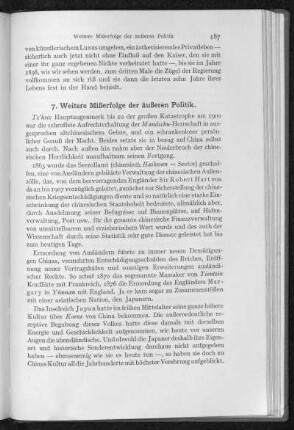 Weitere Mißerfolge der äußeren Politik