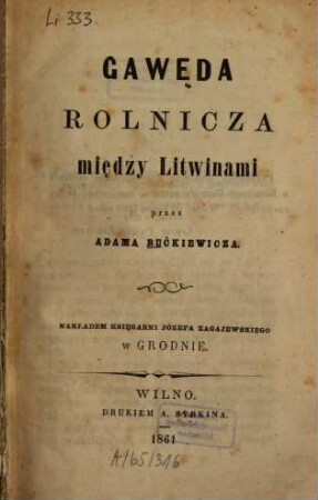 Gawęda rolnicza między Litwinami