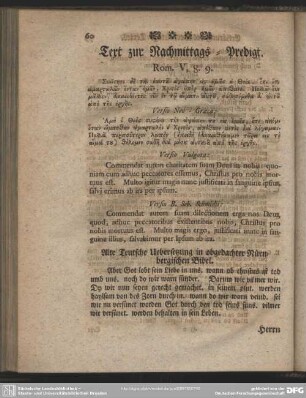 Text zur Nachmittags-Predigt. Rom. V, 8. 9.