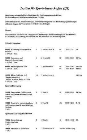 Institut für Sportwissenschaften (IfS)