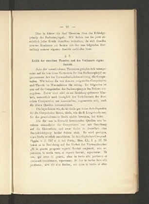 §. 2. Kritik der einzelnen Theorien und des Verfassers eigene Ansicht.