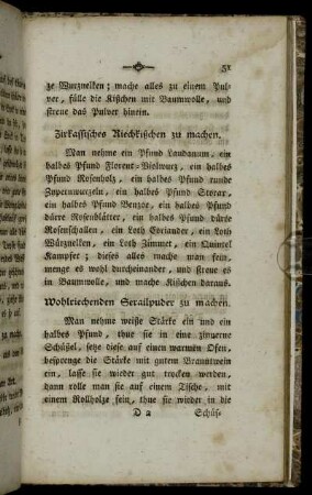 Wohlriechenden Serailpuder zu machen.