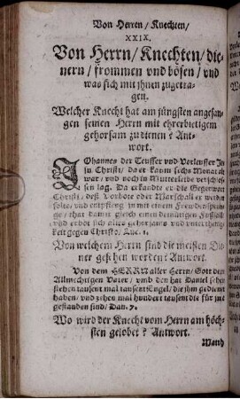 XXIX. Von Herrn/ Knechten/ dienern/ frommen und bösen ...