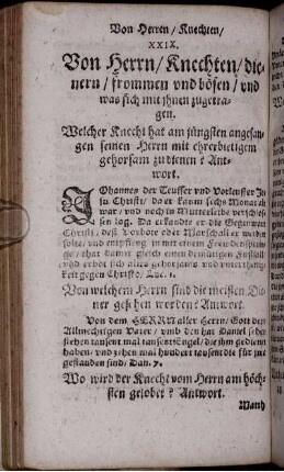 XXIX. Von Herrn/ Knechten/ dienern/ frommen und bösen ...