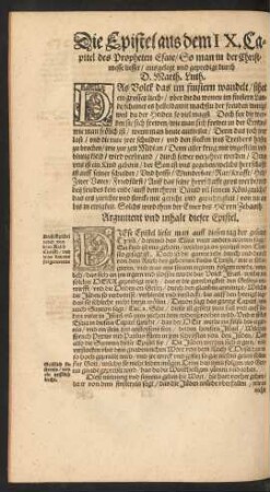 Die Epistel aus dem IX. Capitel des Propheten Esaie ...