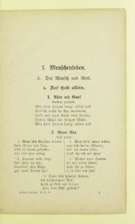 I. Menschenleben