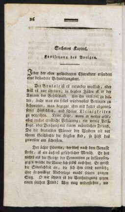 Sechstes Kapitel. Fortsetzung des Vorigen.