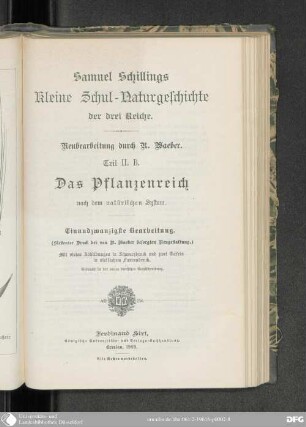 2,B: Das Pflanzenreich nach dem natürlichen System