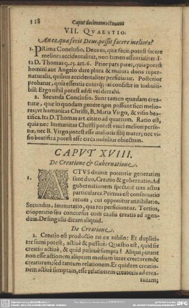 Caput XVIII. De Creatione & Gubernatione