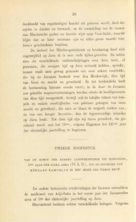 Tweede hoofdstuk. Van de komst der eerste landverhuizers uit Hindostan, ...
