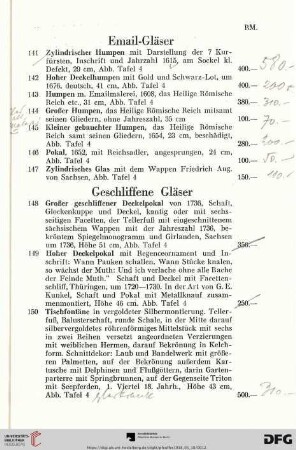 Email-Gläser (Nr. 141-147)