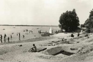 Groß Särchen. Knappensee, Badestrand zwischen Koblenz und Knappenrode