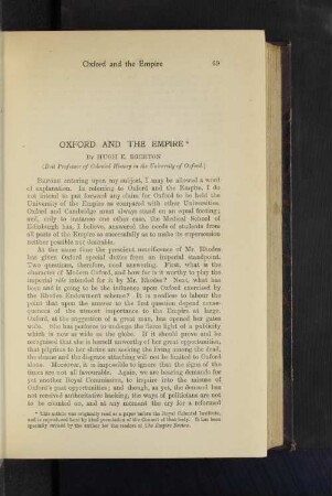 Oxford and the Empire