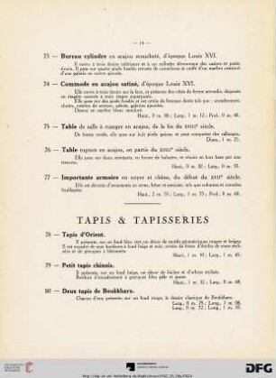 Tapis & Tapisseries (Nr. 78-89)