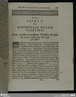 Caput II. De Ministerio Ecclesiastico