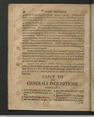 Caput VII. De Generali Inquisitione.