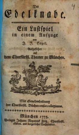 Der Edelknabe : Ein Lustspiel in einem Aufzuge