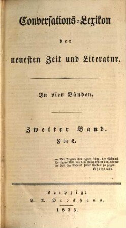Conversations-Lexikon der neuesten Zeit und Literatur : In vier Bänden, 2. F bis L