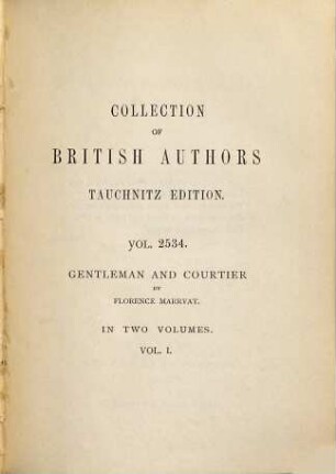 Gentleman and courtier : a romance, 1