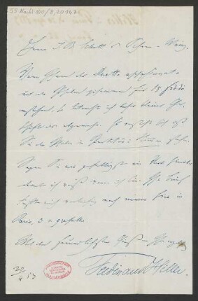 Brief an B. Schott's Söhne : 20.04.1853