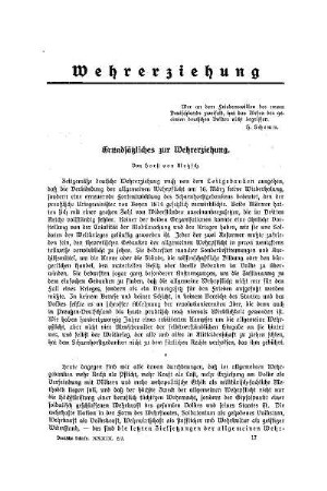 Grundsätzliches zur Wehrerziehung