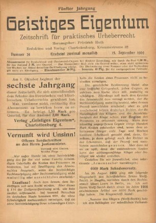 Nummer 24 (15. September 1909)