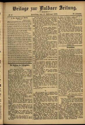 Zweite Ausgabe vom Sonntag, den 17. Februar 1895.