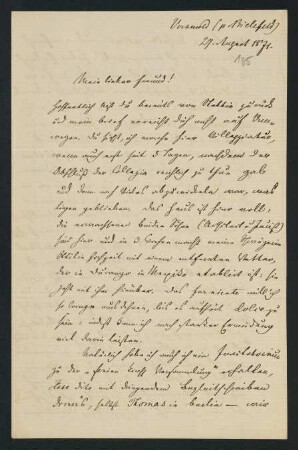 135r-136v, Brief: Versmold bei Bielefeld, 27. August 1871