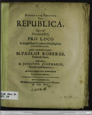 Disputatio politica de republica