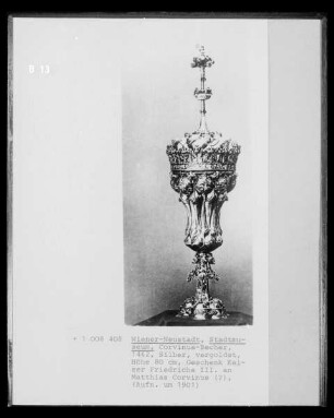 Corvinus-Becher, Geschenk Kaiser Friedrichs III. an Matthias Corvinus
