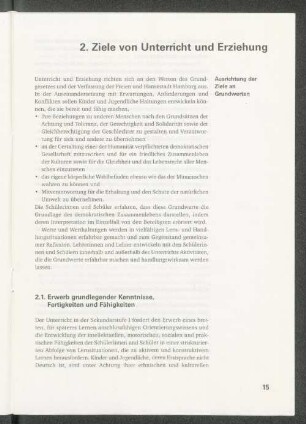 2. Ziele von Unterricht und Erziehung