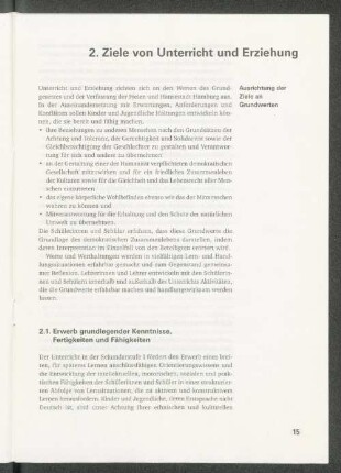 2. Ziele von Unterricht und Erziehung