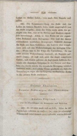 Erstes Capitel. Von den Vorstellungen des Räumlichen und Zeitlichen.