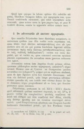 2. De adversariis ab auctore oppugnatis.