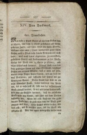 XIV. Von Backwerk