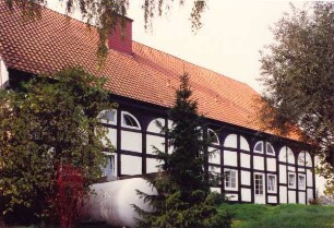 Fachwerkhaus, Warweg 7, Aussenansicht. Detmold. Heiligenkirchen. Papierabzug